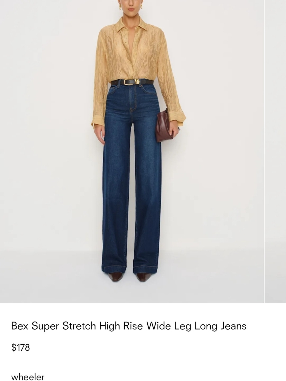 Reformation High-Rise Wide Leg Jeans in Dark Blue